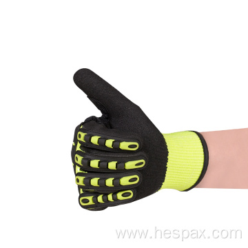 Hespax OEM Anti-impact TPR Welding Gloves Nitrile Dipped